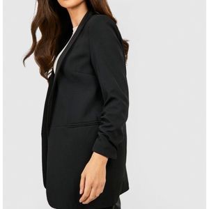 NET Boohoo Faux Leather Black Blazer Size 4​